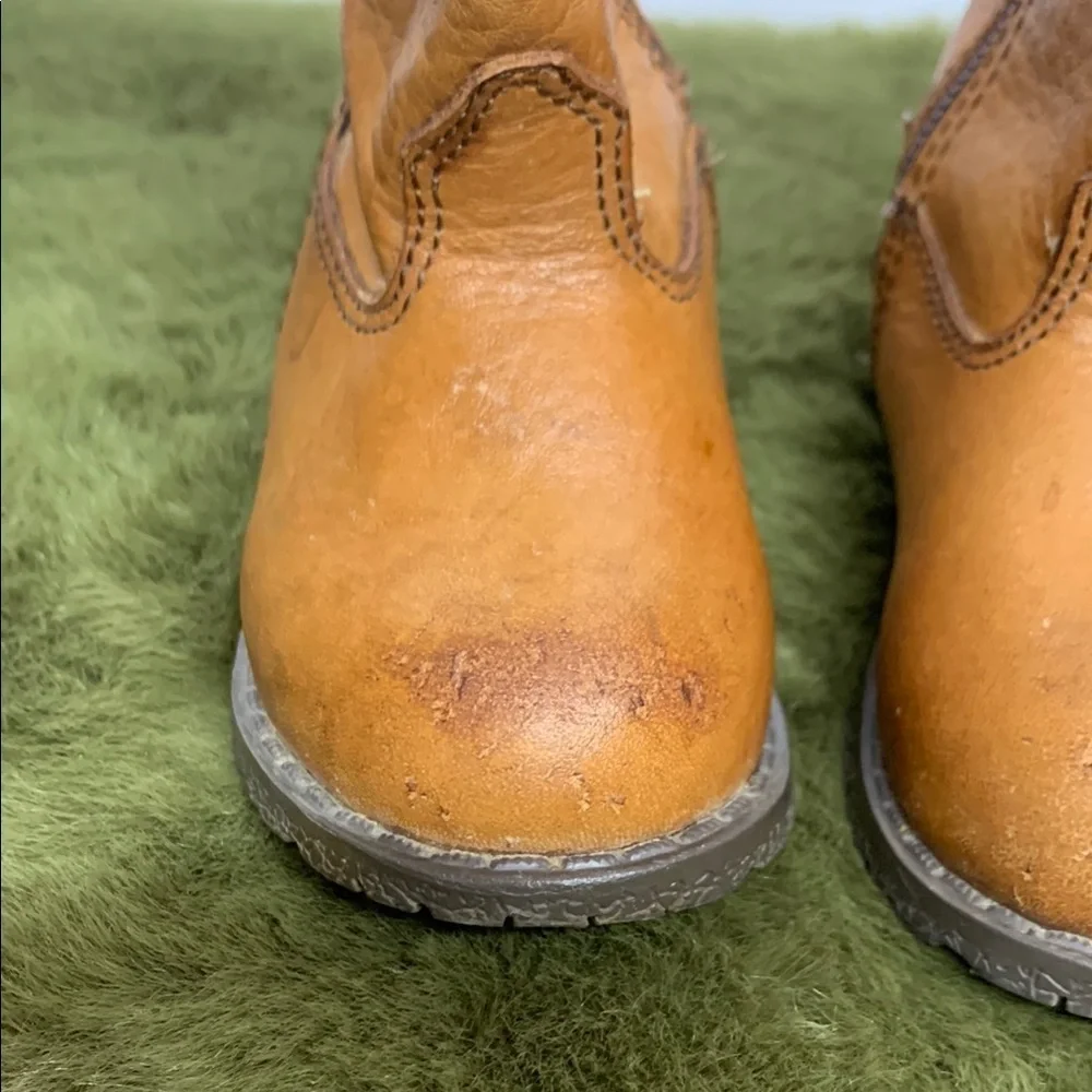 Smoky Mountain Boots Tan Western Leather Boots with Side Zippers and Rubber Sole